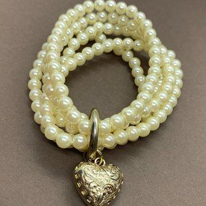 Faux Pearl Multi-strand Bracelet, beaded bracelet